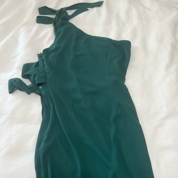 lucy in the sky green one shouldered wrap homecoming dress - Picture 2 of 3